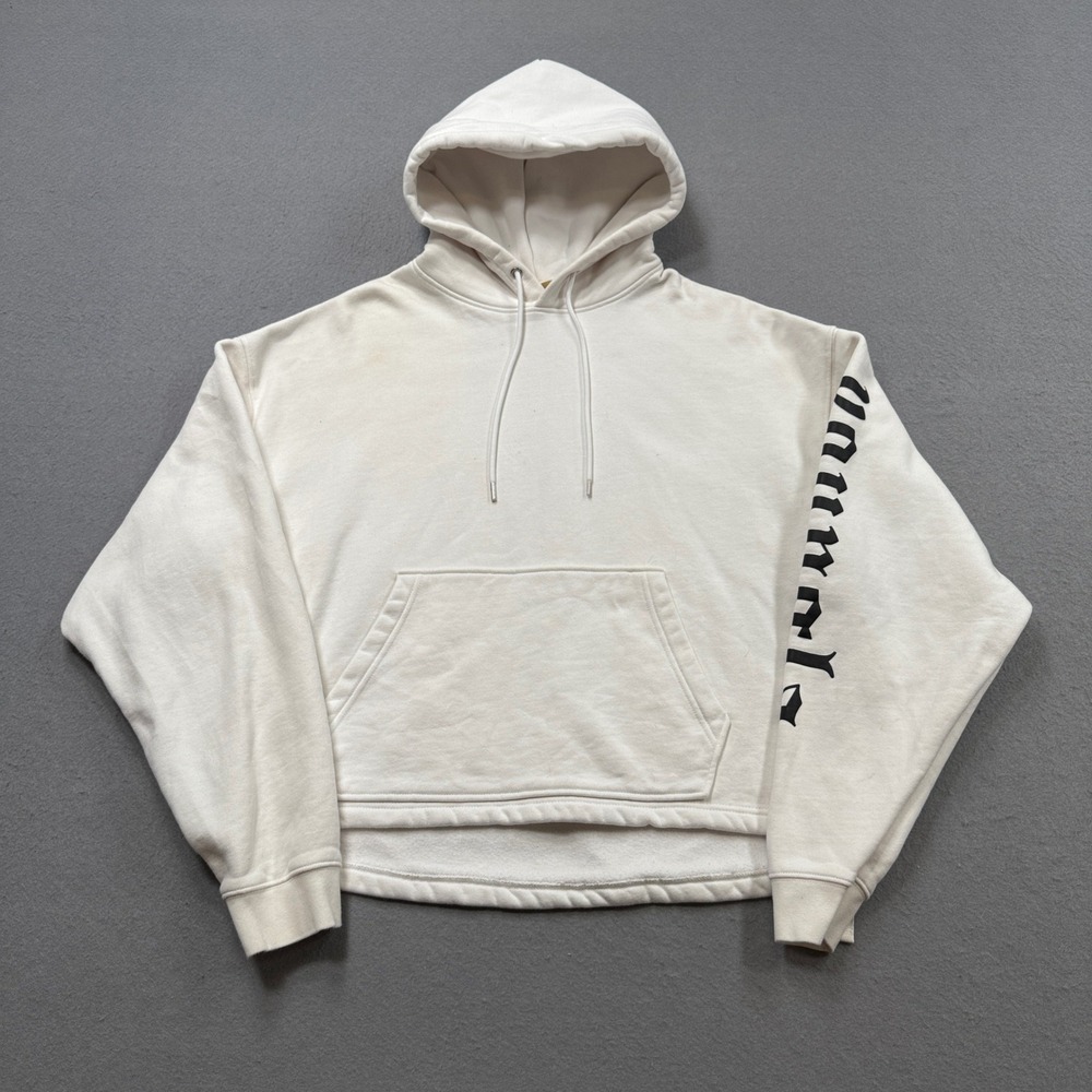 Young LA Hoodie Women's Large White Cropped Oversized Boxy Fit Gothic Streetwear